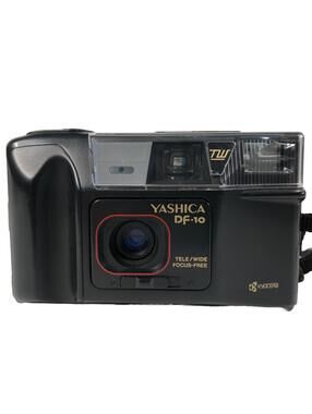 Vintage Kyocera Yashica DF-10 Tele/Wide Focus-Free Camera And Case ShD